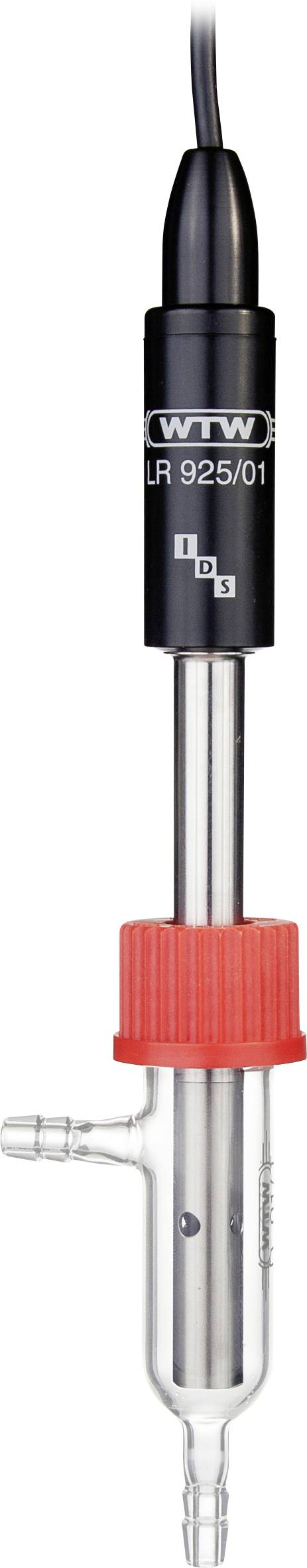 Sonde de capteur de marque « Wissenschaftlich-Technische Werkstätten » avec un corps cylindrique métallique, un sommet noir, une poignée rouge et un câble attaché.