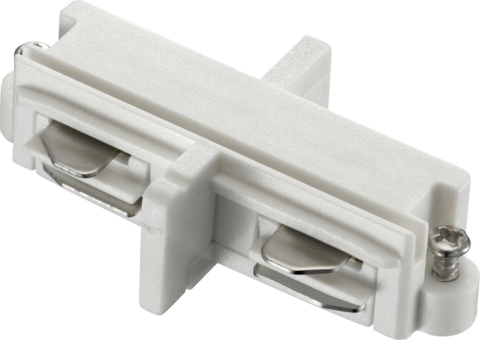 Coupleur SC simplex en plastique blanc, utilisé pour connecter les câbles de fibre optique avec un alignement de précision pour la transmission de données.