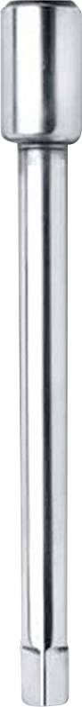 Un élément d'outil cylindrique en métal brillant, possiblement une rallonge de douille, avec une surface lisse et un diamètre uniforme, conçu pour une utilisation mécanique.