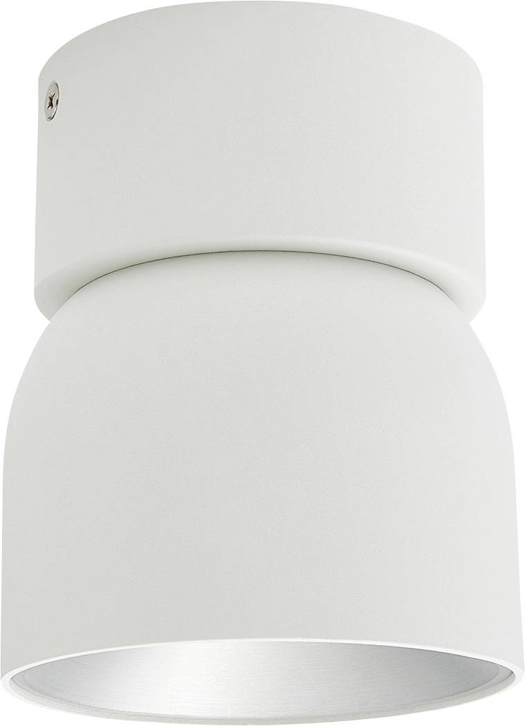 Un luminaire de plafond blanc et moderne de forme cylindrique conçu pour l'éclairage ambiant dans les espaces intérieurs.