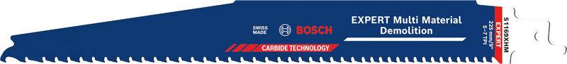 Eine Säbelsägeblatt mit der Bezeichnung „Bosch Expert Multi Material Demolition