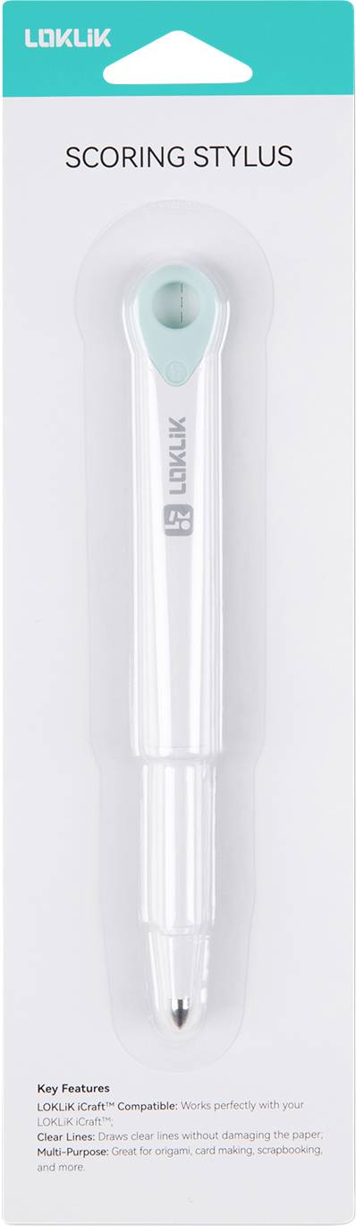 Emballage d'un stylet de notation présentant un manche blanc avec un détail turquoise, marqué de la marque « Lidlik », conçu pour un usage artisanal.