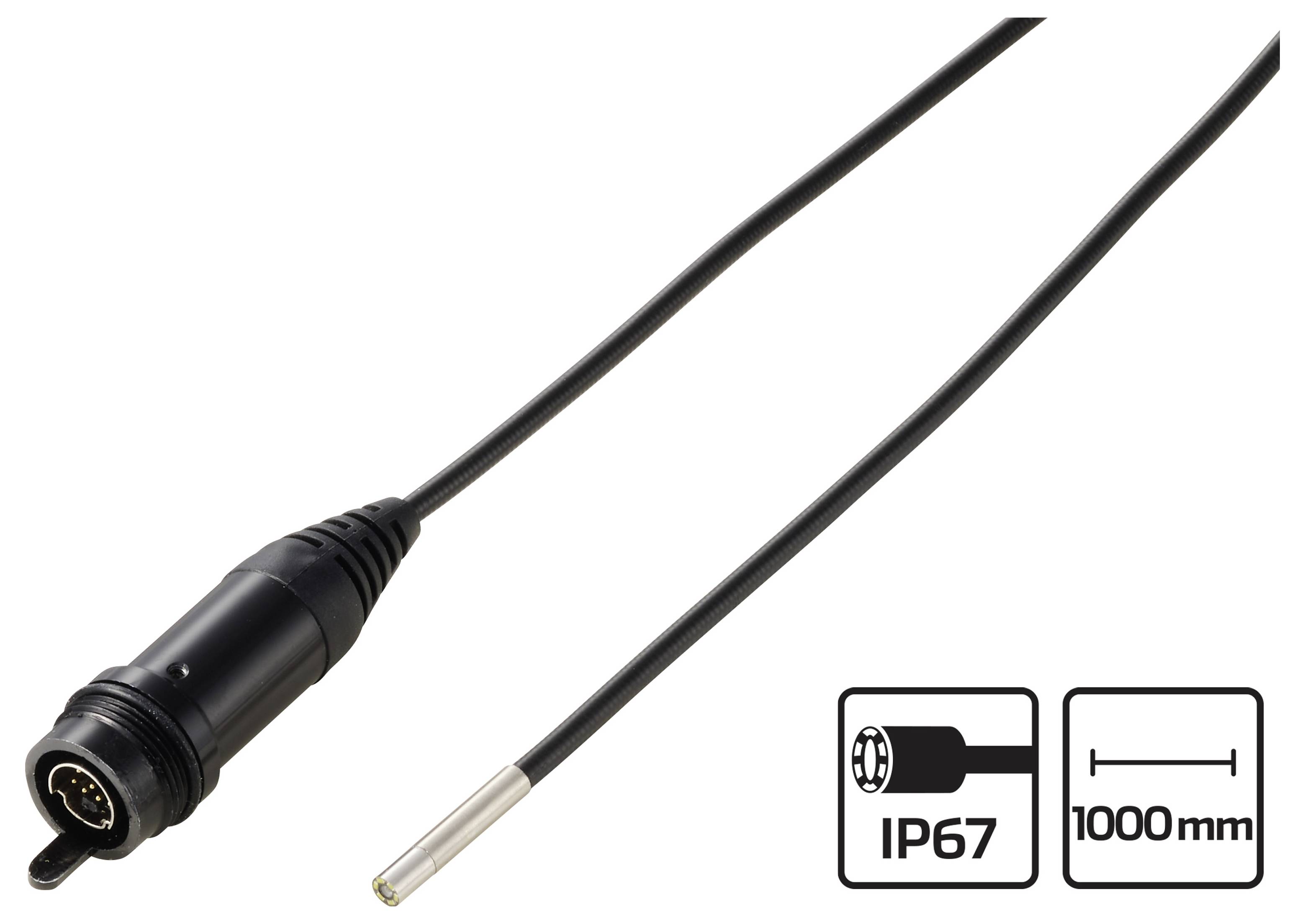 VOLTCRAFT BS-803 Câble pour caméra Ø de la sonde 3.9 mm 1 m haute résolution, éclairage LED, étanche