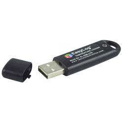 Un lecteur flash USB avec son capuchon retiré est montré, étiqueté « EasyLog ».