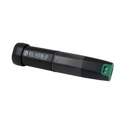 Un enregistreur de données USB autonome EL-USB-5 noir conçu pour suivre les niveaux sonores, doté d'une extrémité verte et d'un boîtier robuste.