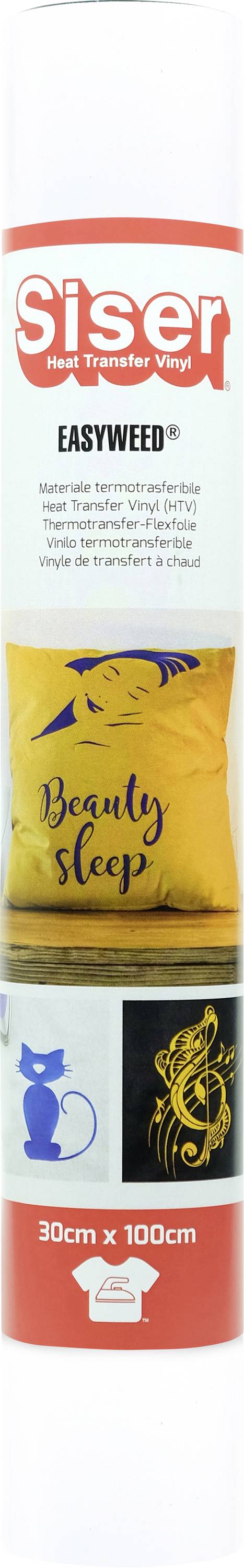 Le rouleau montre un vinyle thermocollant Siser EasyWeed. L'étiquette comprend des motifs décoratifs et le texte « Beauty Sleep ».