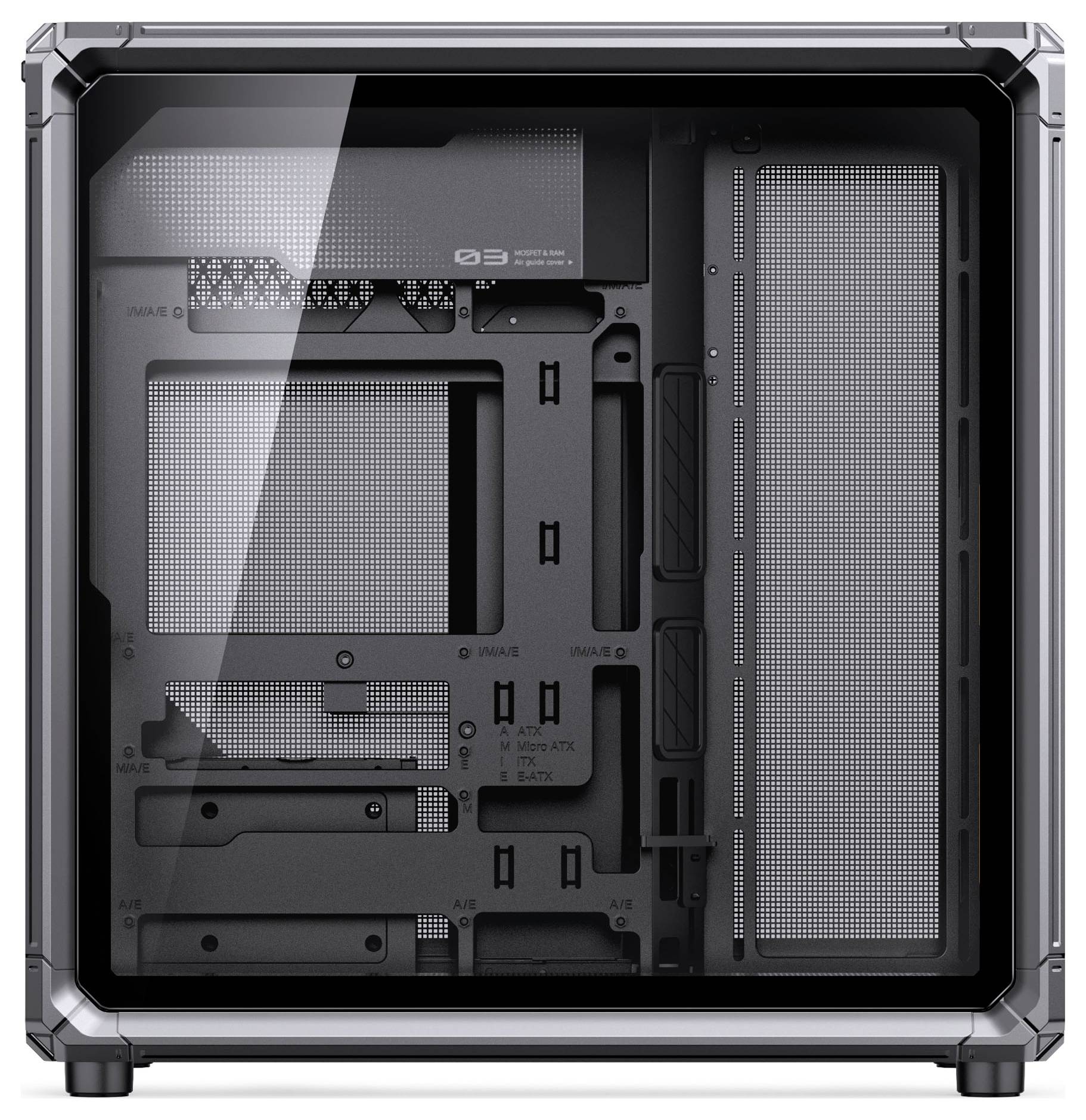 Unité d'alimentation 'PHANTEKS AMP GH', blanche avec panneaux ventilés, conception modulaire, montrant l'entrée/sortie sur deux unités.