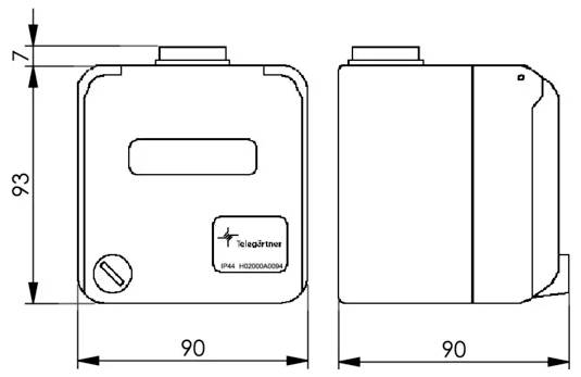 Dessin technique d'un ensemble de câble connecteur avec dimensions étiquetées 13,2, max. Ø6,7, 8,9, 14, 28, 12,9, et longueur L.