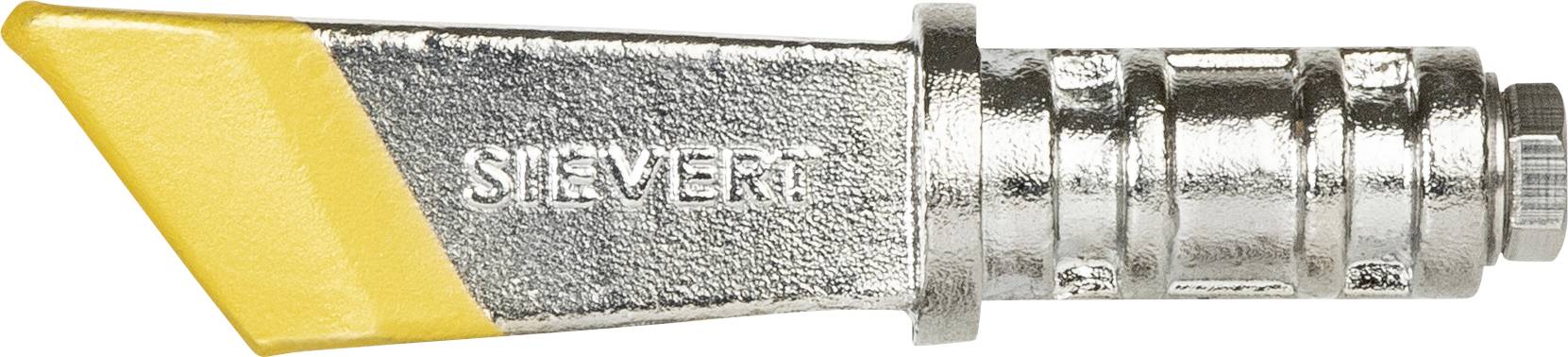 Un embout d'outil métallique avec un bord jaune et le mot « Silver » gravé sur le côté.