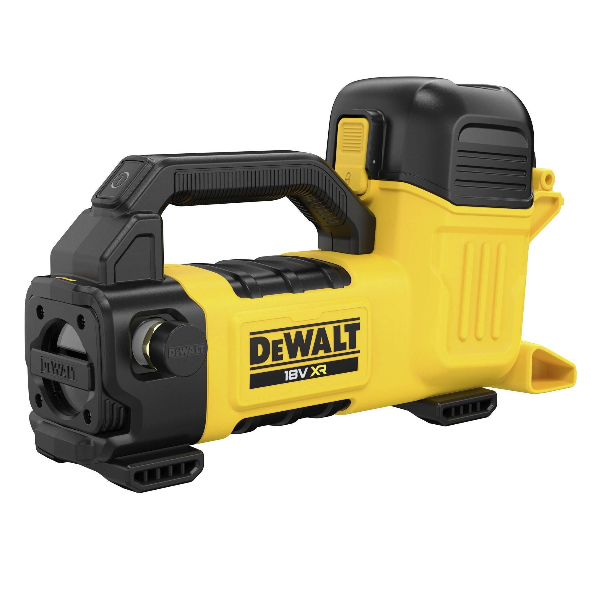 'Dewalt 18V XR' outil électroportatif sans fil jaune et noir avec poignée et design compact, utilisé pour les applications exigeantes.