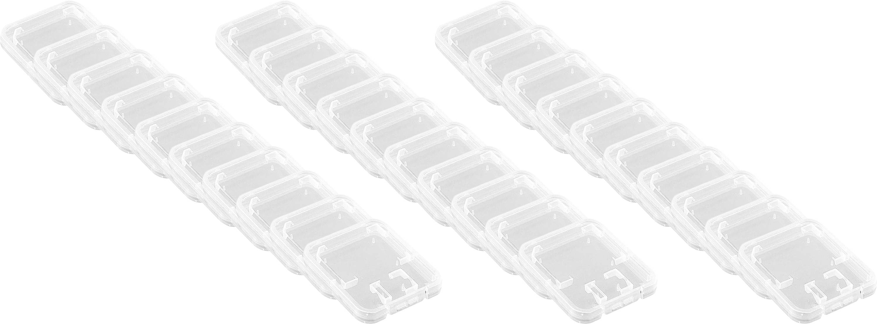Trois rangées diagonales de bandes de cartouches en plastique transparent ou d'emballages blister présentés sur un fond blanc.