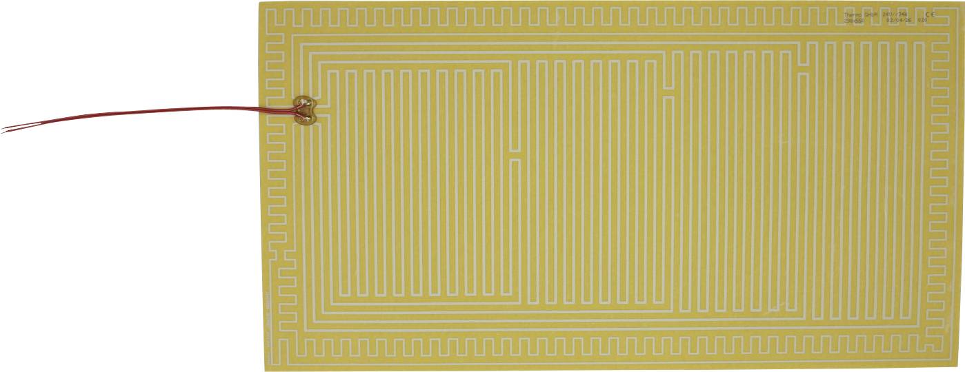 Gros plan d'une étiquette ou d'un scellé de sécurité jaune avec un motif de méandres et un fil rouge attaché sur le côté gauche.