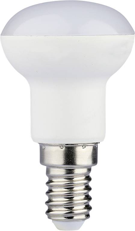 Ampoule LED blanche avec un dôme givré et une base de vis métallique, présentée sur un fond uni.