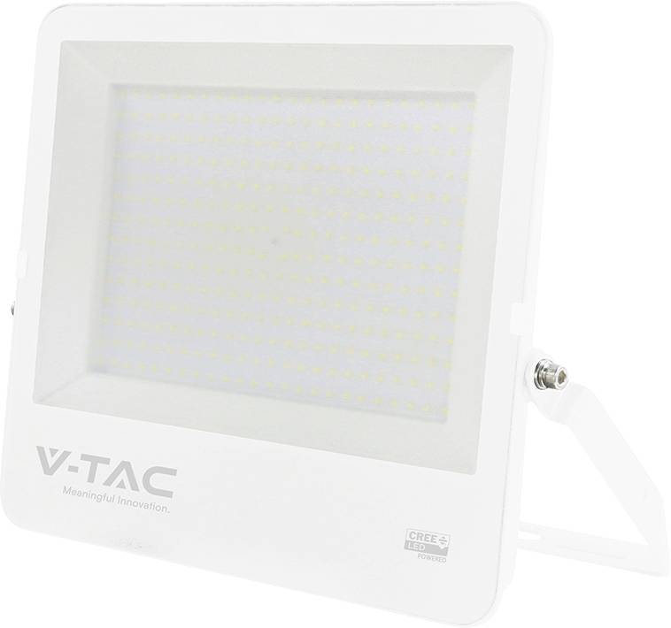 Panneau projecteur LED V-TAC blanc avec réseau de lumière rectangulaire et support de montage réglable.