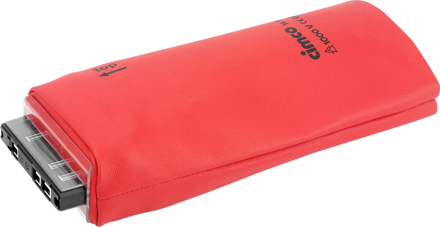 Batterie de stockage d'énergie lithium-ion de couleur rouge avec connecteurs terminaux noirs, présentée sur un fond blanc.