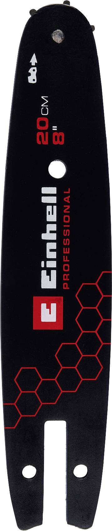 Wakeboard professionnel Black Chell 20/8 CM avec motif hexagonal rouge, trous de montage et logo/texte blanc sur le pont.