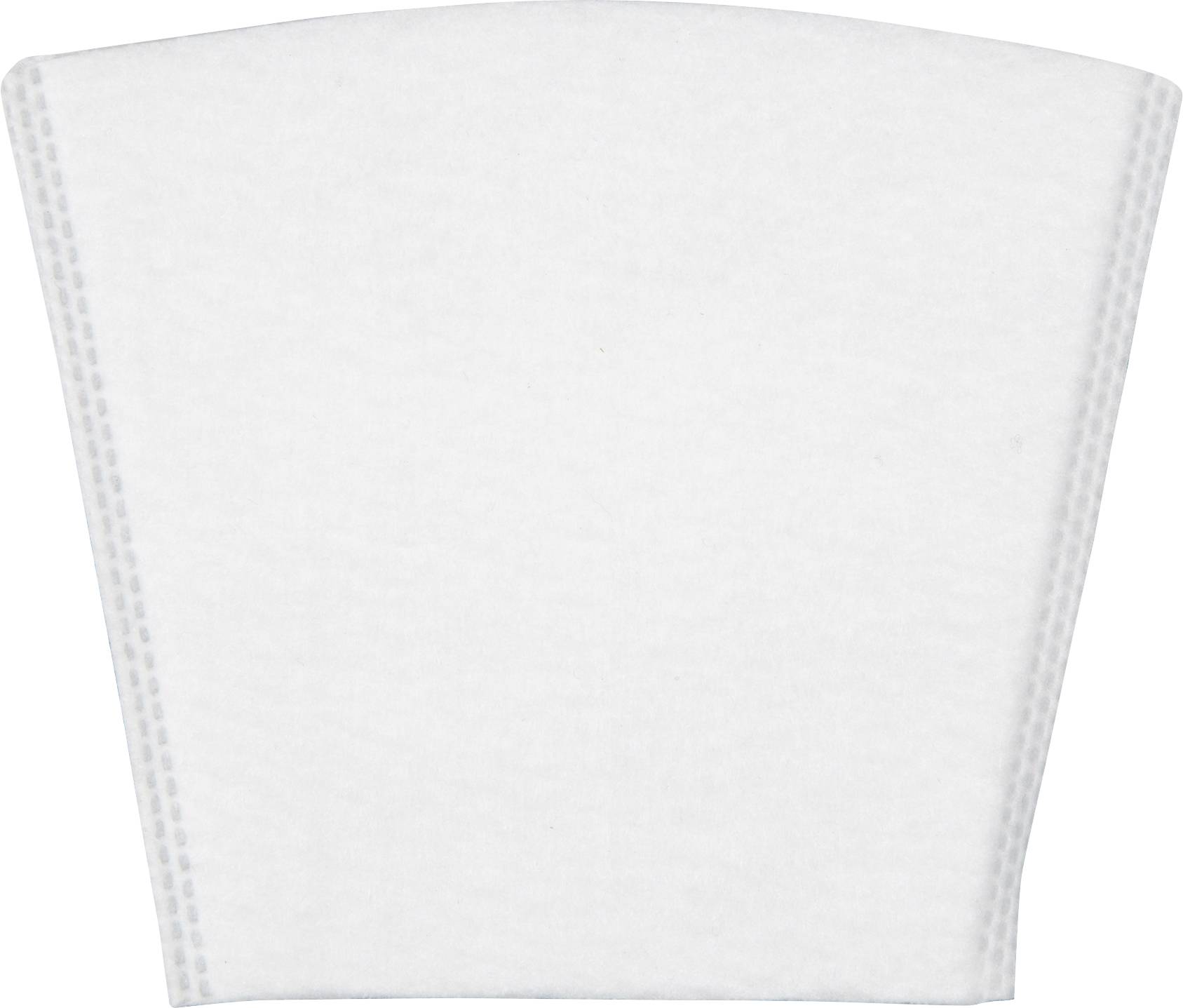 Masque facial blanc jetable avec bords cousus, montré en vue de face sur un fond uni.