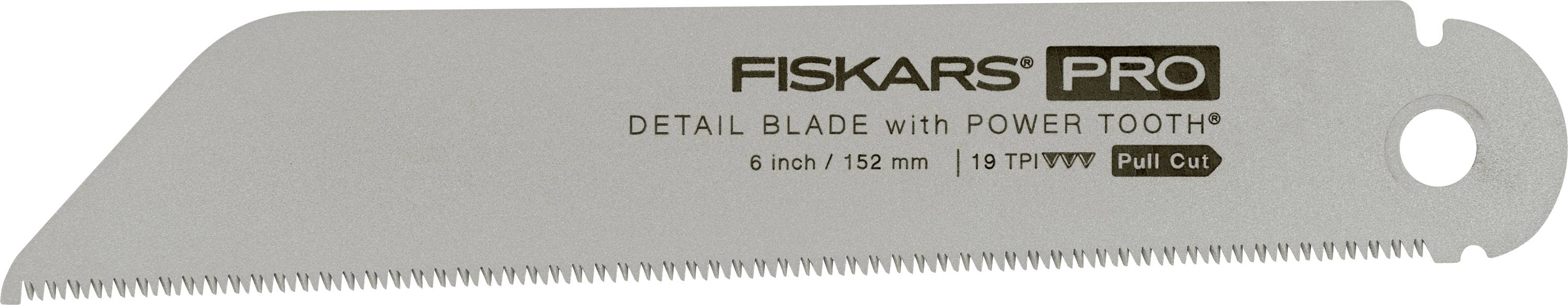 Fiskars Pro Detailblatt mit Power Tooth, 6 Zoll (152 mm), 19 ZPI, Zugschnitt-Sägeblatt.