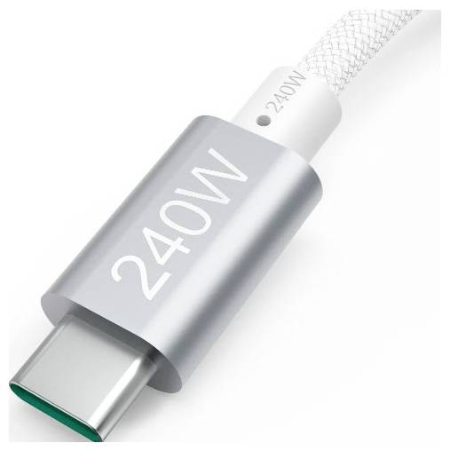 Silber USB-C-Ladekabelstecker mit der Aufschrift „240W