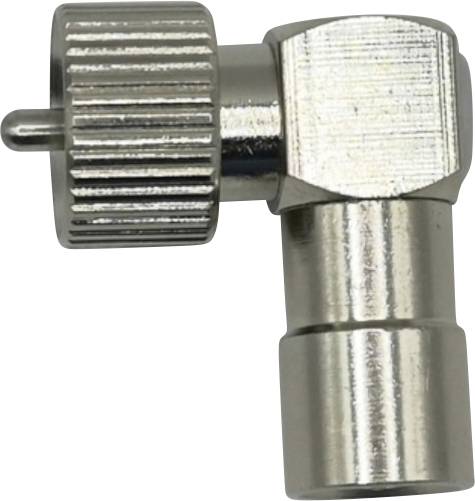 Connecteur de tuyau coudé en métal avec bouton d'ajustement latéral à cannelures et sortie cylindrique