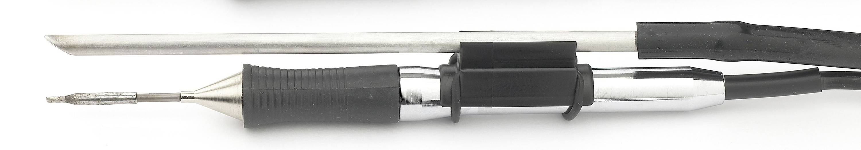 A pair of stainless steel serving tongs with black rubber grips, shown horizontally on a white background.