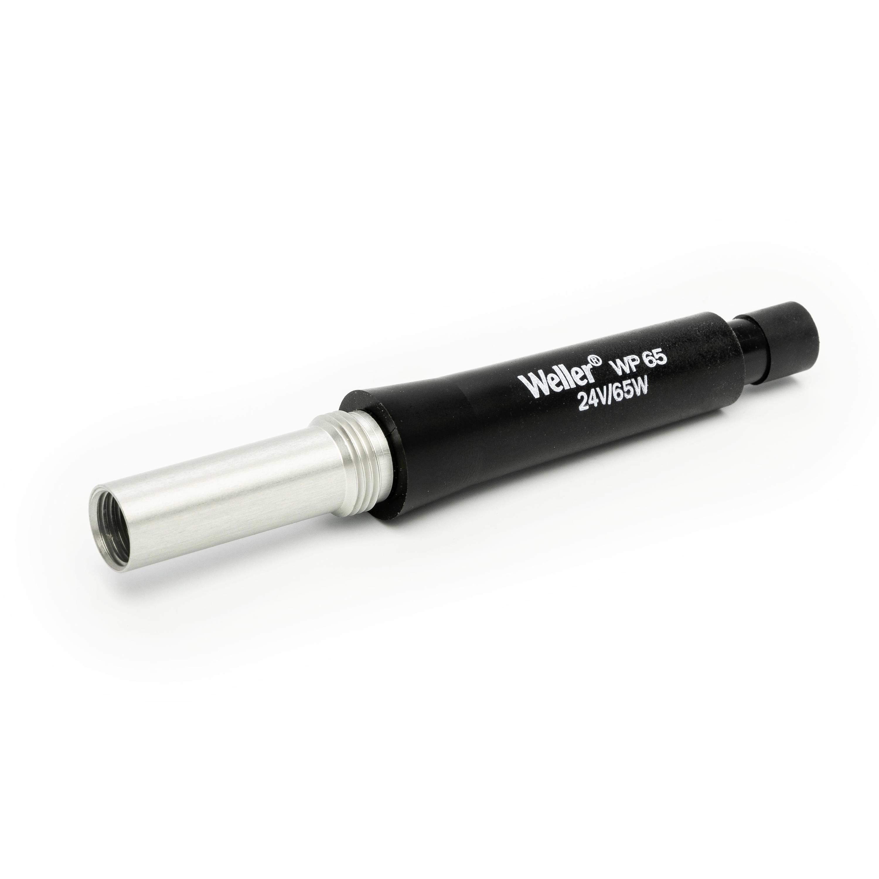 Weller WP 65 24V/65W soldering iron handle with metal nozzle on a white background.