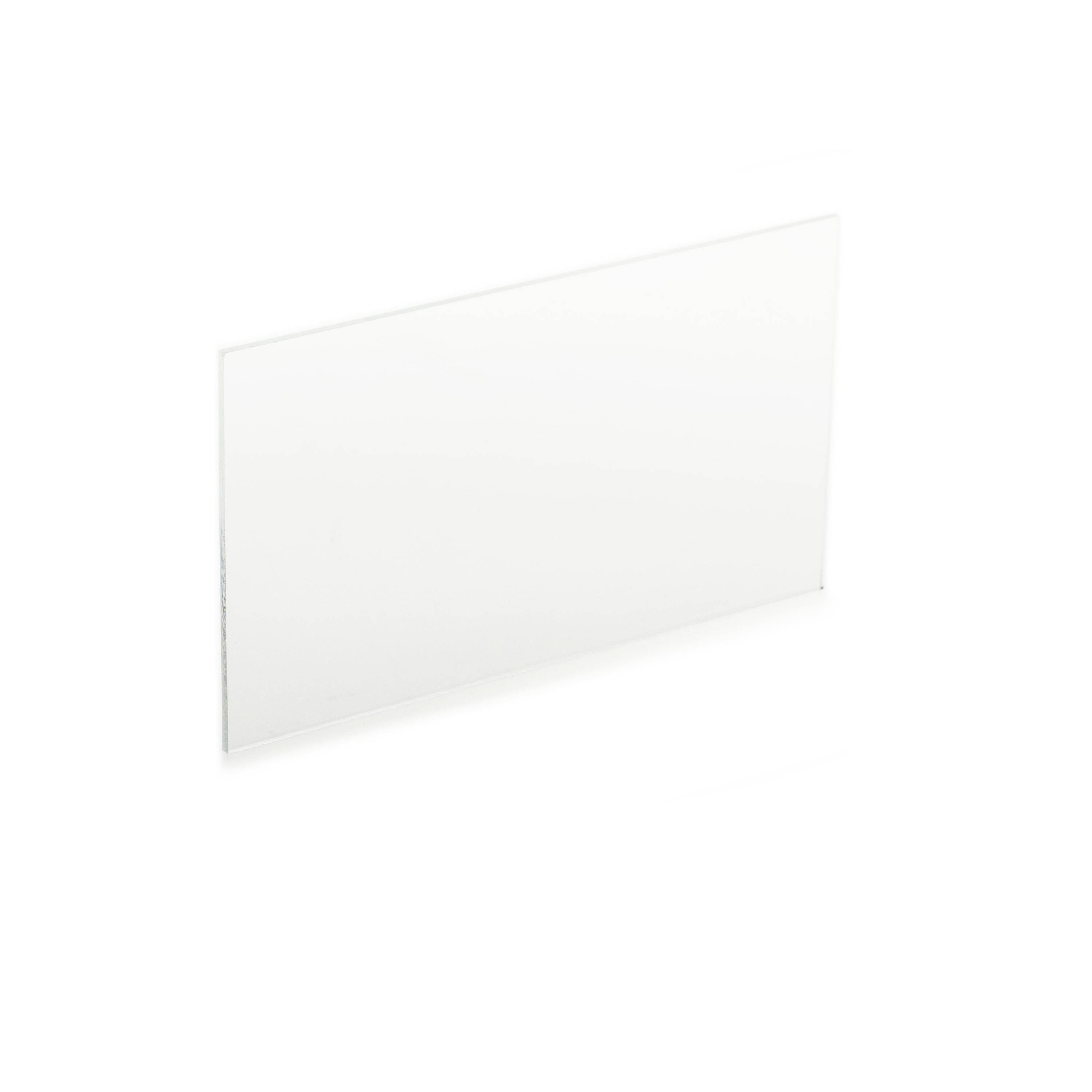 Blank frosted glass or white translucent panel shown at an angle on a white background.