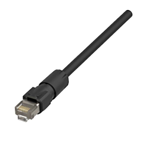 Câble Ethernet noir avec connecteur RJ45