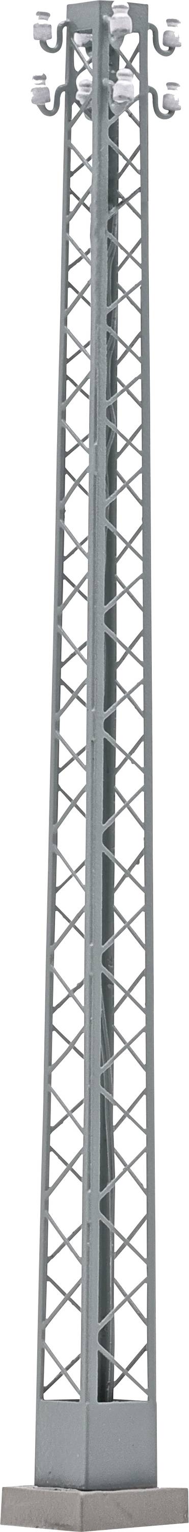 Une haute tour de communications en métal avec deux panneaux d'antenne verticaux montés sur une base grise.