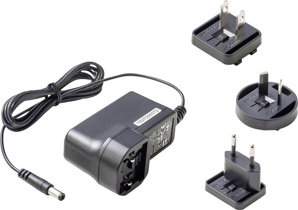 Adaptateur secteur AC universel avec câble et têtes de prise interchangeables pour différents types de prises
