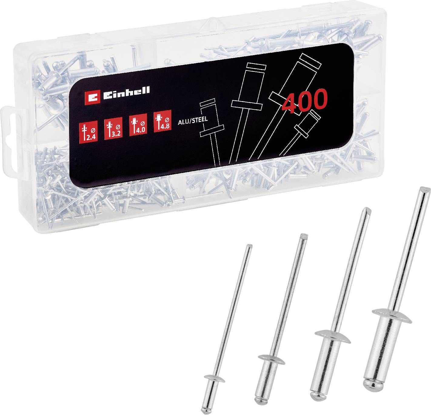Einhell 461027 Rivet aveugle aluminium, acier aluminium, acier aluminium, acier 1 set