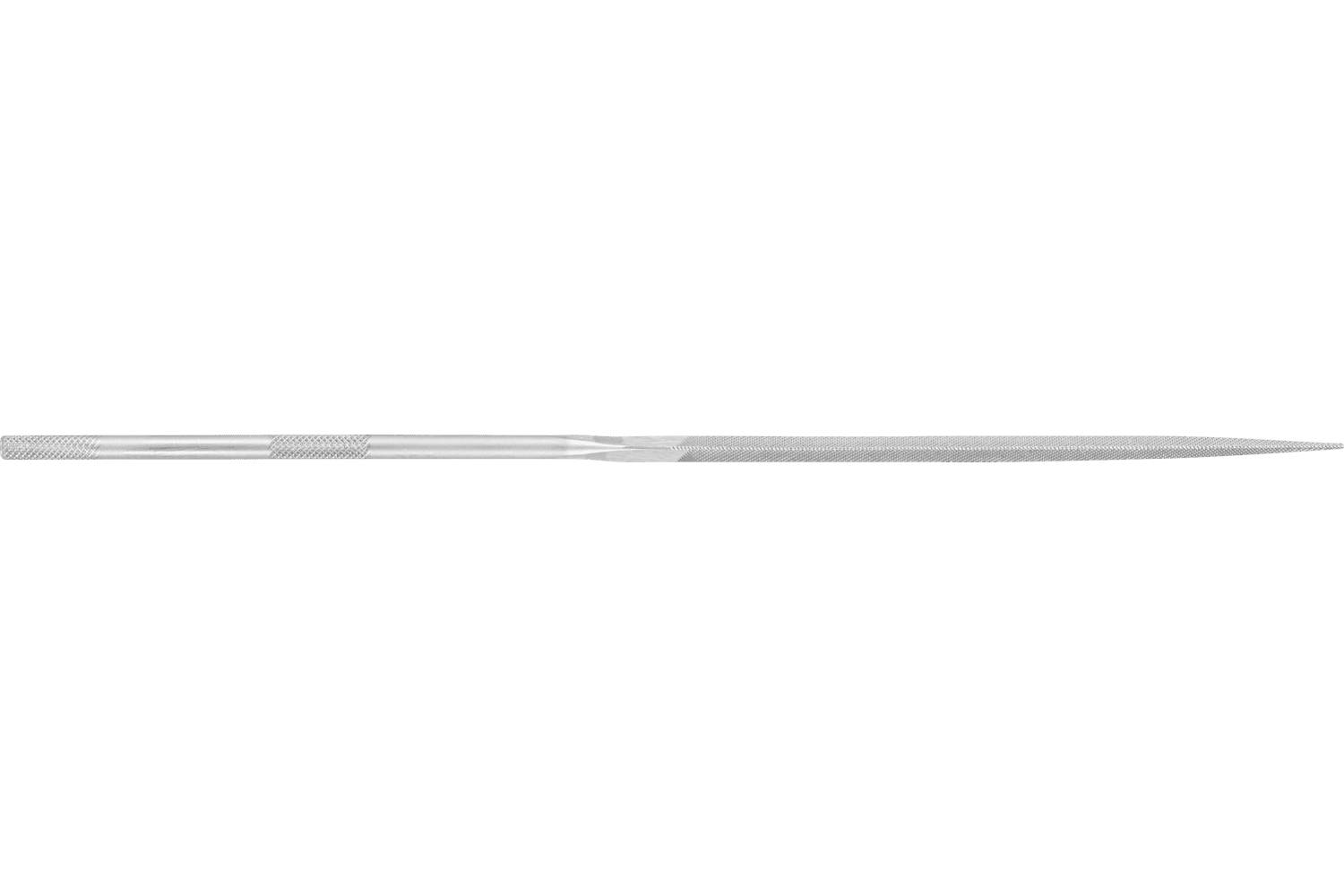 A thin silver metal needle or stylus shown horizontally on a white background.