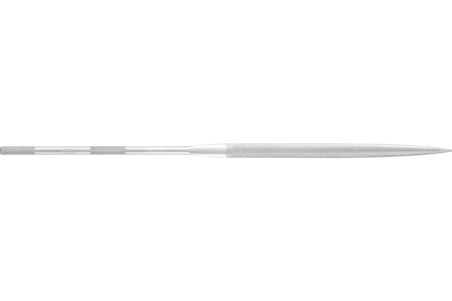 A slender silver artist’s brush with a long pointed tip, shown horizontally on a white background.