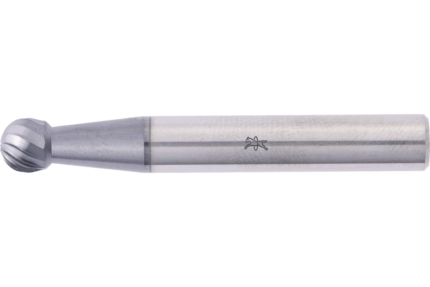 A metal rotary burr with a rounded, fluted cutting head and cylindrical shank, shown on a white background.