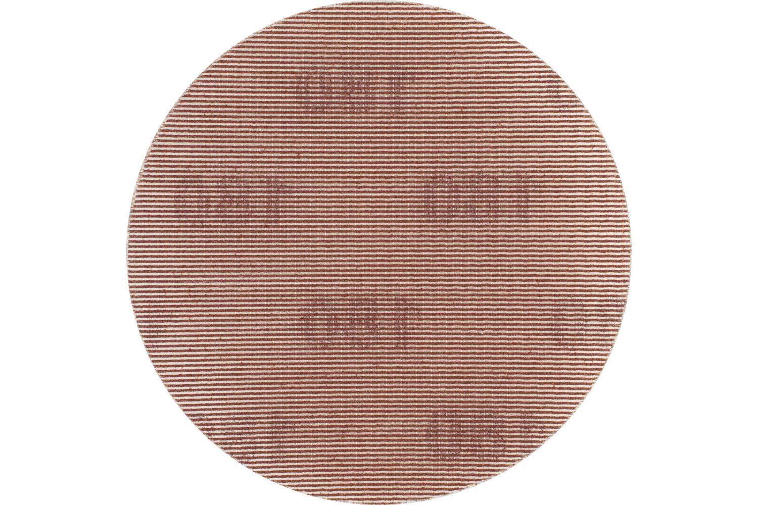 Graphique circulaire avec des rayures rouges horizontales fines et un texte à peine lisible et estompé au centre