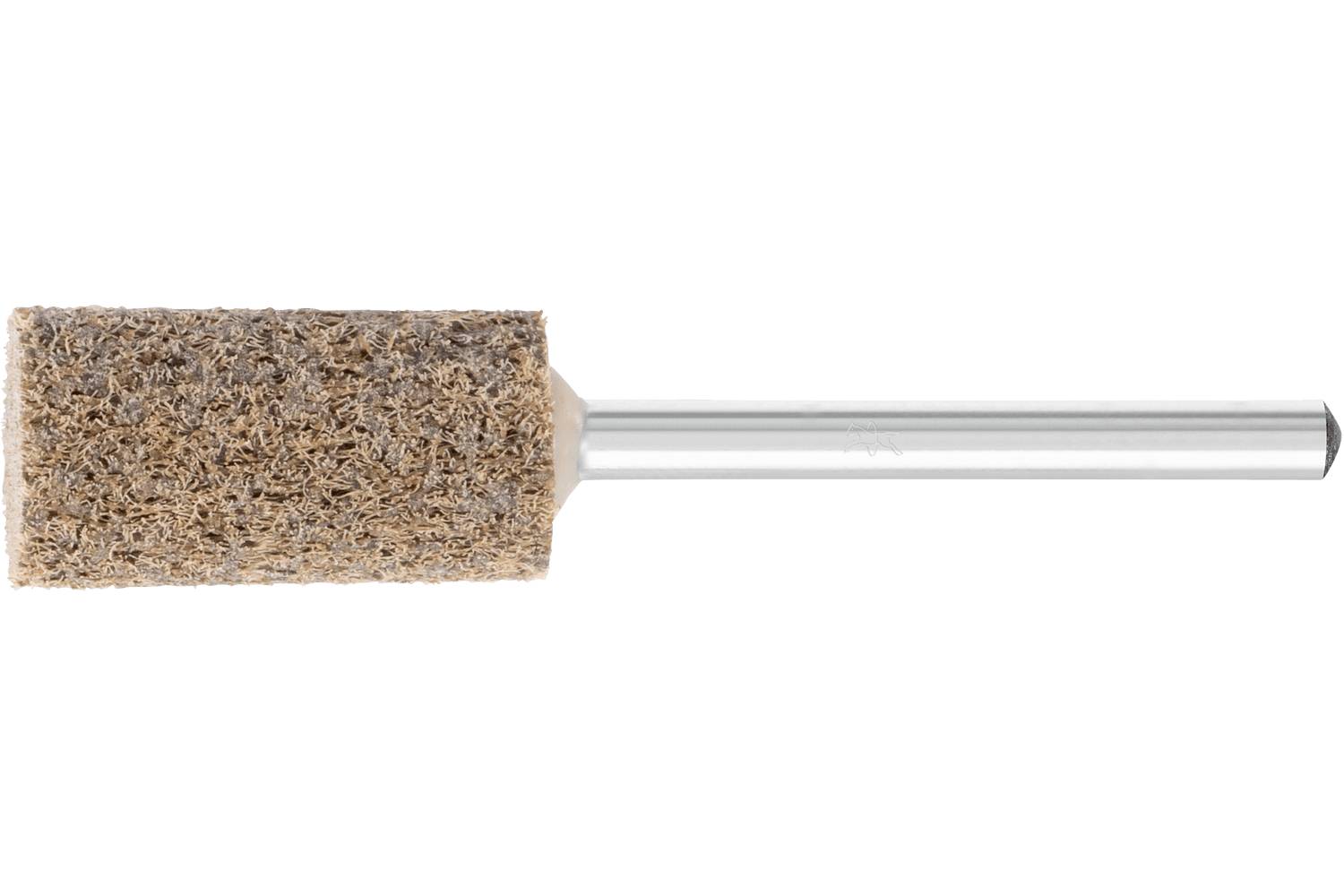 A cylindrical metal tool with a coarse abrasive head, shown on a white background.