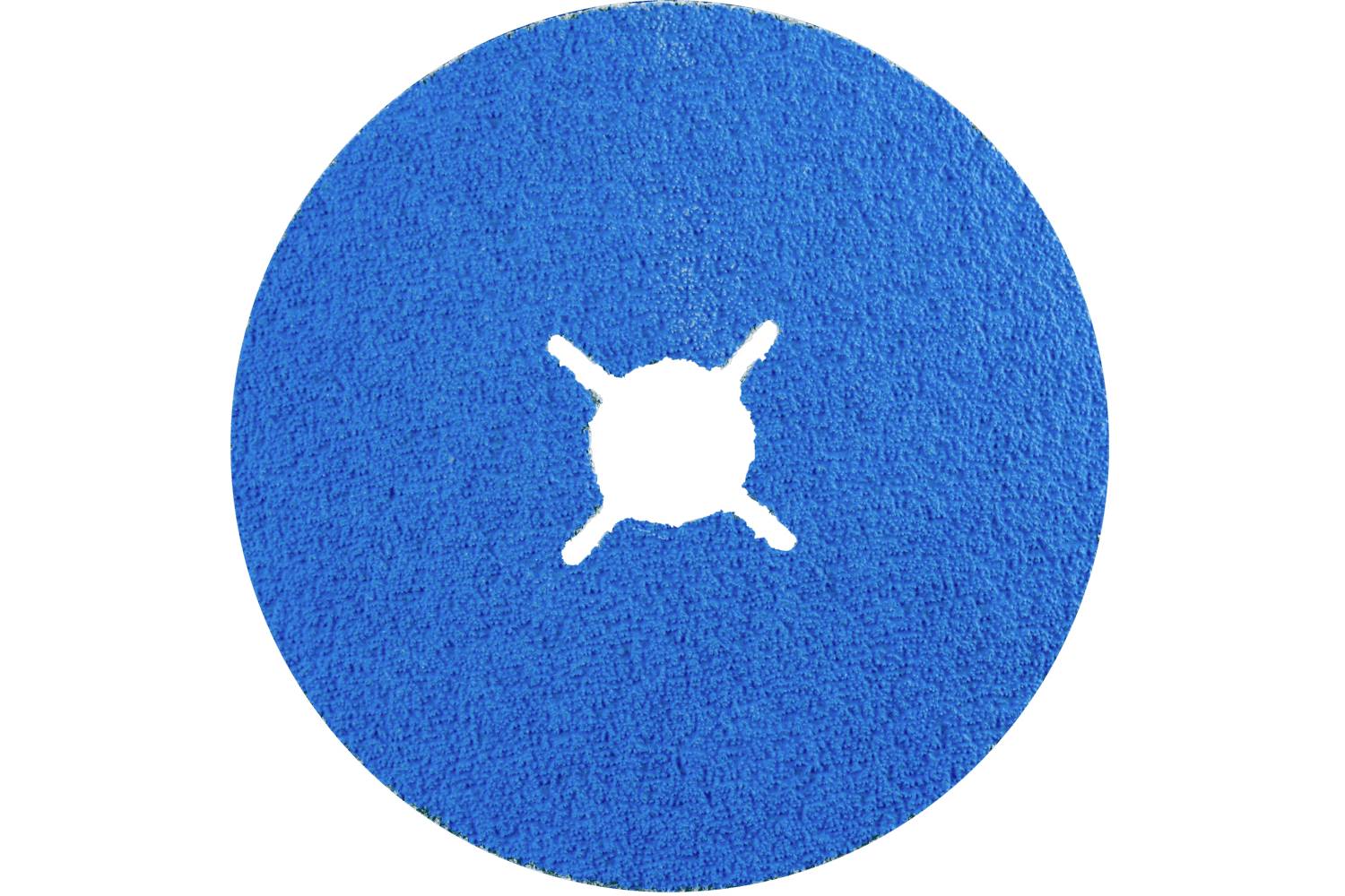 Blue circular target with a white center and four short white spokes, resembling a crosshair or aim point.