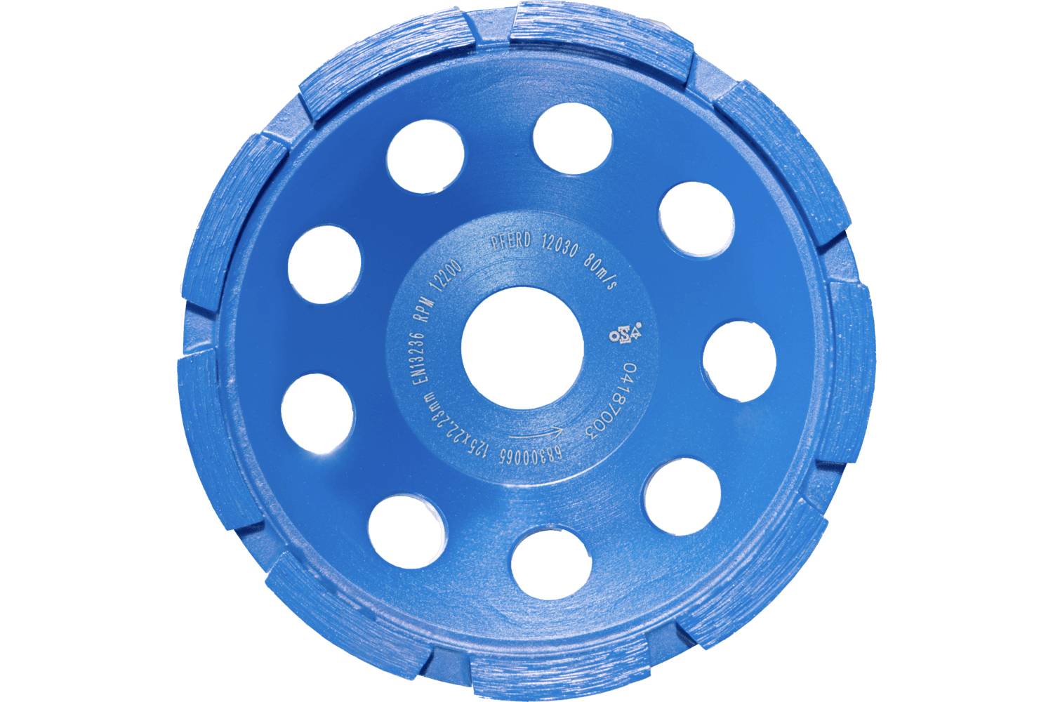 Une meule abrasive cylindrique à lamelles de ponçage rouge et marron sur un arbre métallique, utilisée pour le meulage ou le polissage.