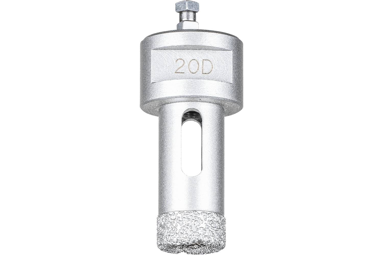 Silver metal grinding bit labeled '20D' with a slotted shaft and textured cutting tip on a white background
