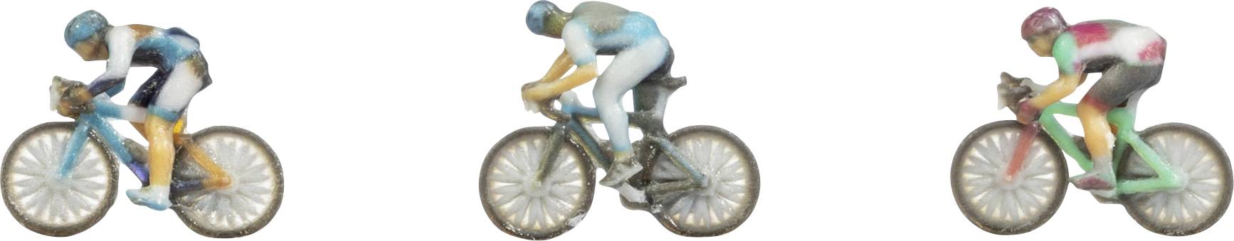 Trois cyclistes à vélo côte à côte, chacun montrant une position corporelle différente et des surlignages colorés pour illustrer le mouvement cycliste ou l'ajustement du vélo.