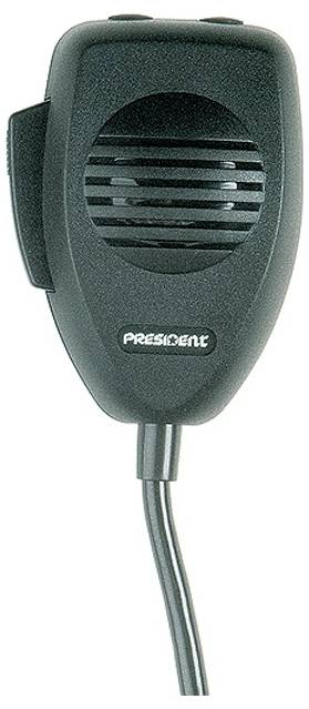 Microphone de haut-parleur filaire de marque Black President avec grille avant et câble, présenté isolé sur fond blanc.