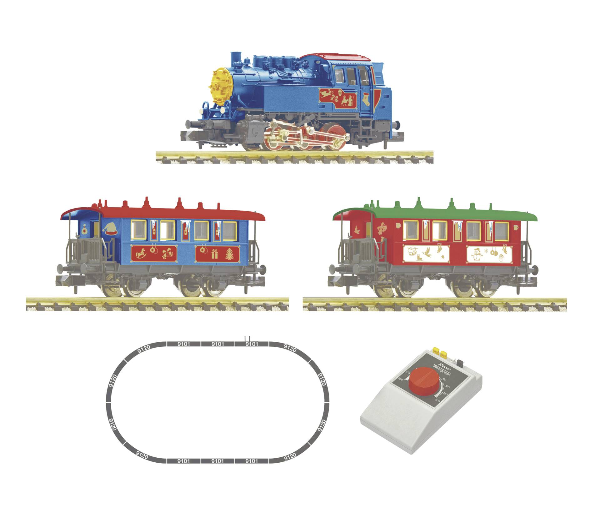 Wagon-tombereau ferroviaire transportant un conteneur d'expédition de camouflage rouge étiqueté « OFFROAD » sur un fond blanc.