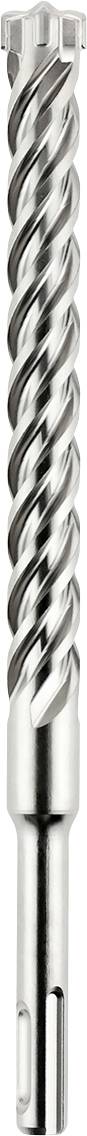 Un foret spiralé en acier rapide avec une queue et des goujures de coupe, présenté verticalement sur un fond blanc.