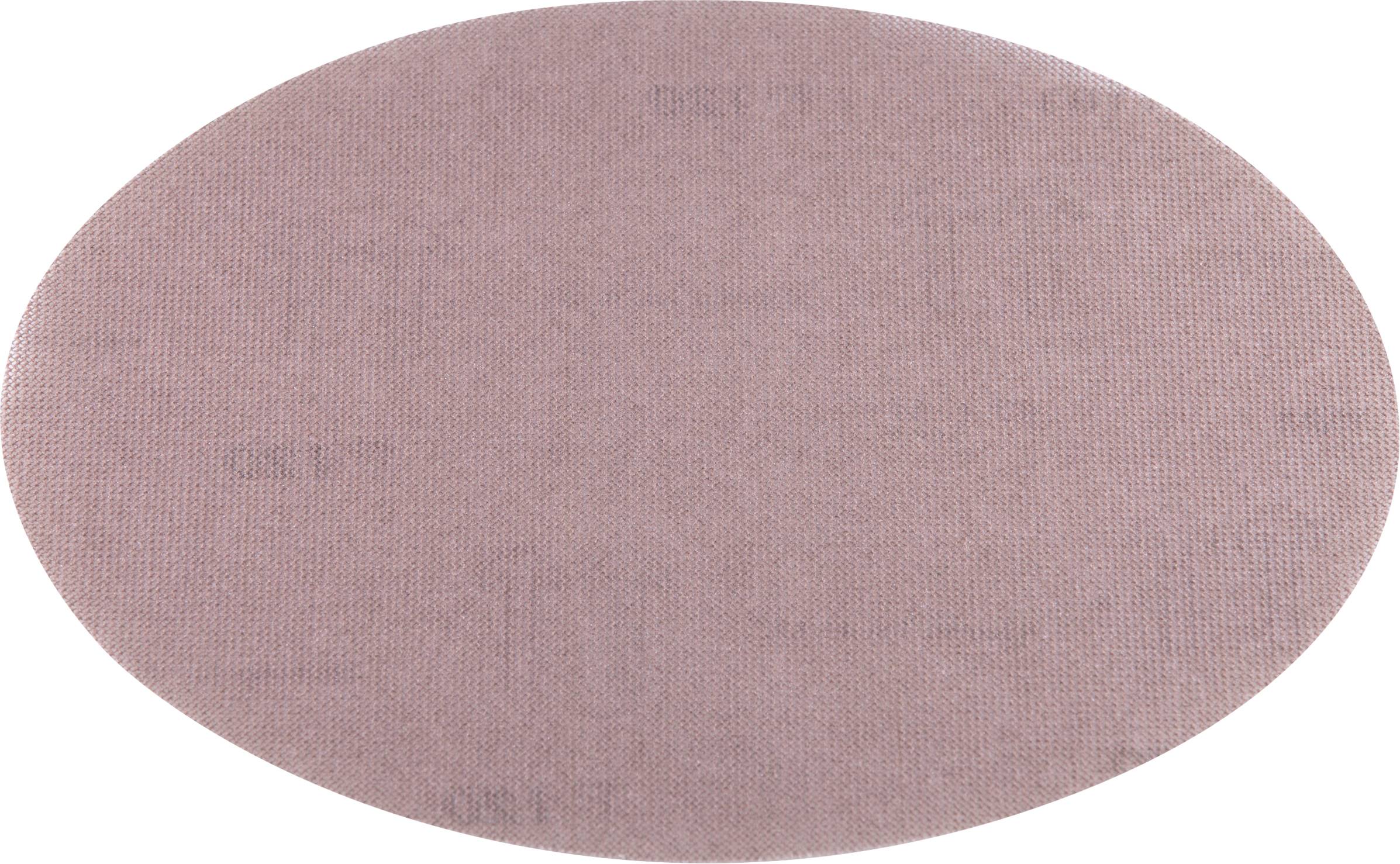 Échantillon de tissu rose ovale avec une texture tissée subtile sur un fond blanc.