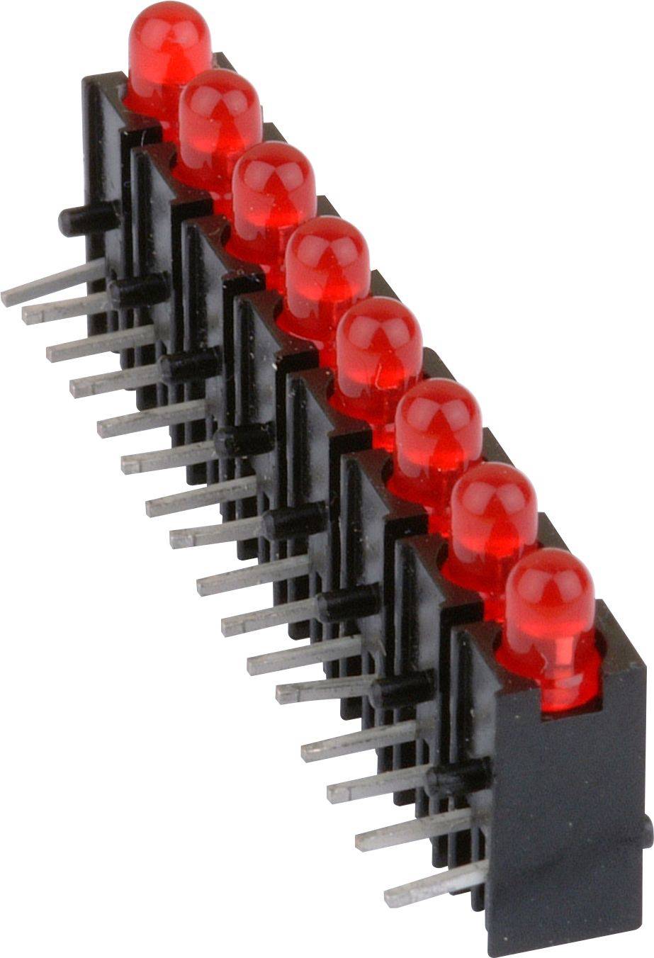 Mentor Affichage LED multiple 2632.8380 Élément LED 39.56 mm vert 3 mm 20 mA 2.2 V S=8x, RM=5,08