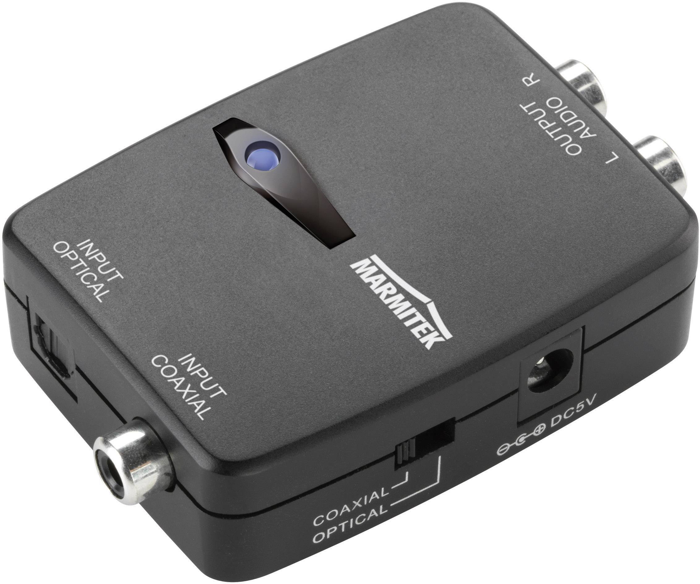 Convertisseur AV Marmitek 25008127 [1x Toslink femelle (ODT), Cinch-RCA femelle - 2x Cinch-RCA femelle] noir