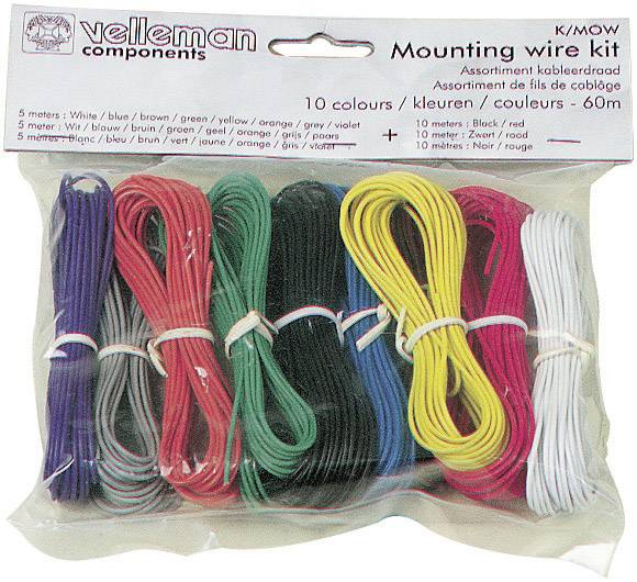 Fil de câblage Velleman K/MOW 1 x 0.20 mm² multicolore 1 set