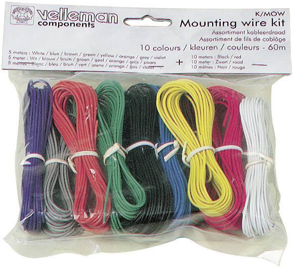 Fil de câblage Velleman K/MOWM 1 x 0.20 mm² multicolore 1 set