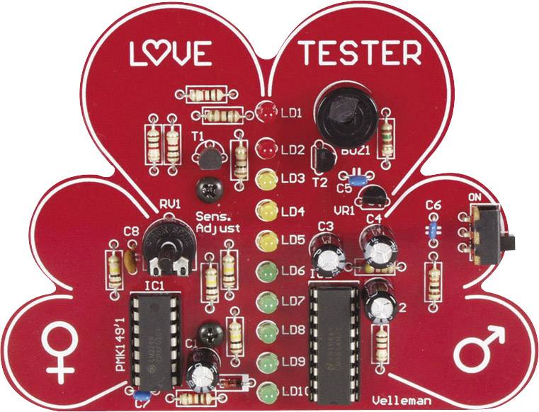 Testeur d'amour Whadda MK149 MK149 Modèle (kit/module): kit à monter 9 V/DC 1 pc(s)