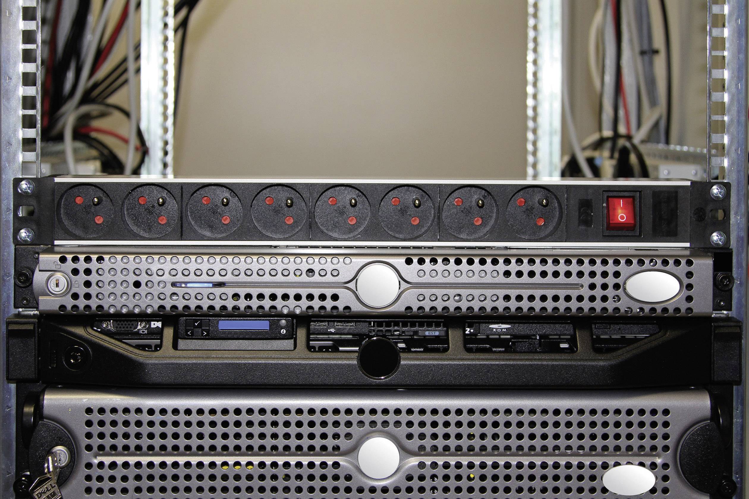 Multiprise 19 pouces Velleman EBP08PDU x8 noir, acier inoxydable 1 pc(s)